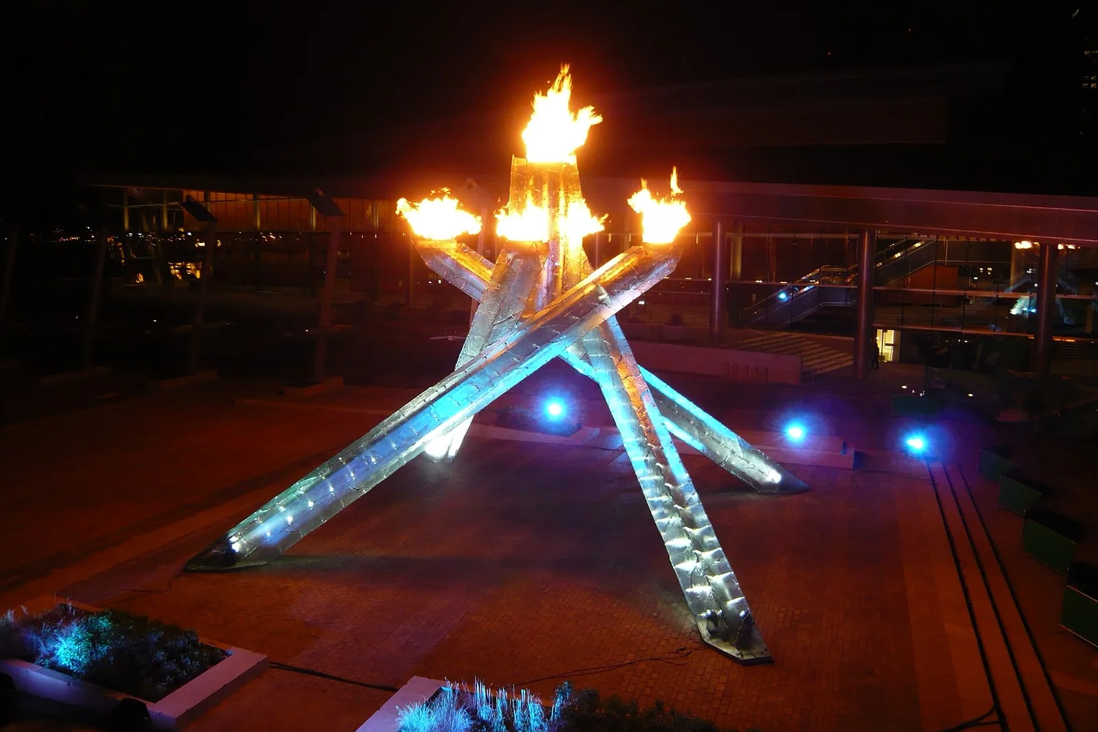 Vancouverin 2010 olympiatulen allas illalla